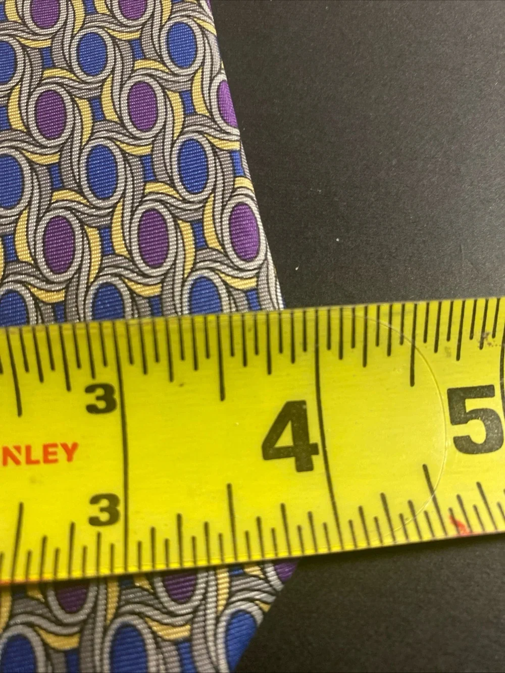 Vintage Christian Dior Monsieur Silk Tie - Blue Purple Gold Geometric Pattern